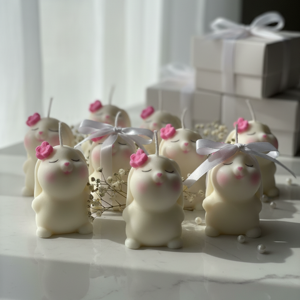 Detalle Bautizo, Comunión, Baby Shower - Vela Conejita