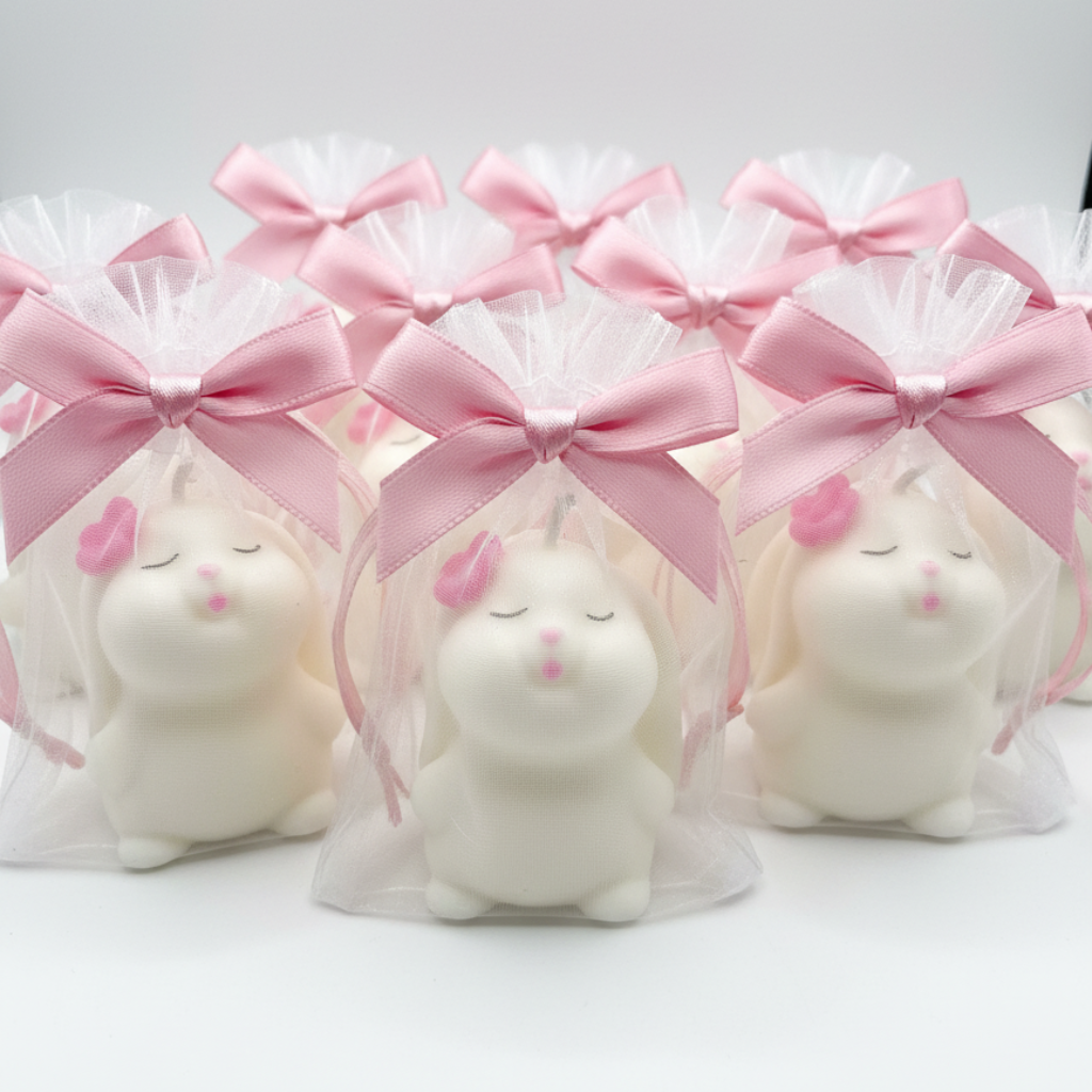 Detalle Bautizo, Comunión, Baby Shower - Vela Conejita