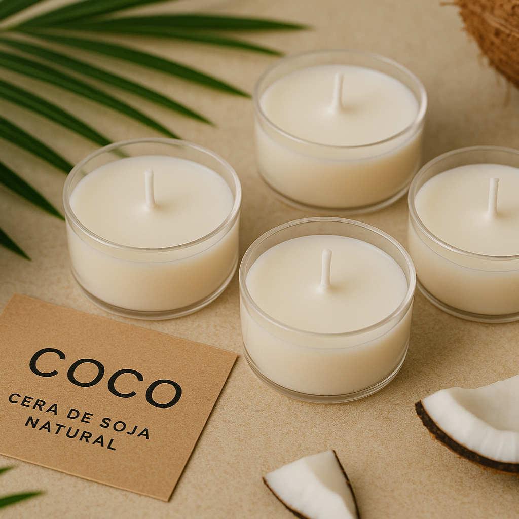 Velas de Té Coco - Cera de Soja Natural