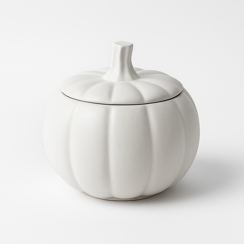 Recipiente Calabaza Decorativo Blanco - Grande