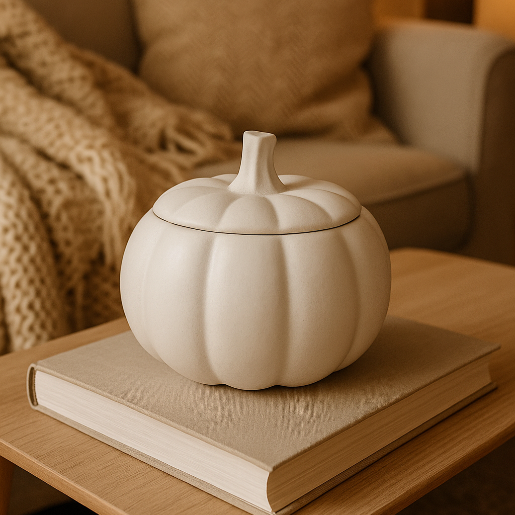 Recipiente Calabaza Decorativo Blanco - Grande