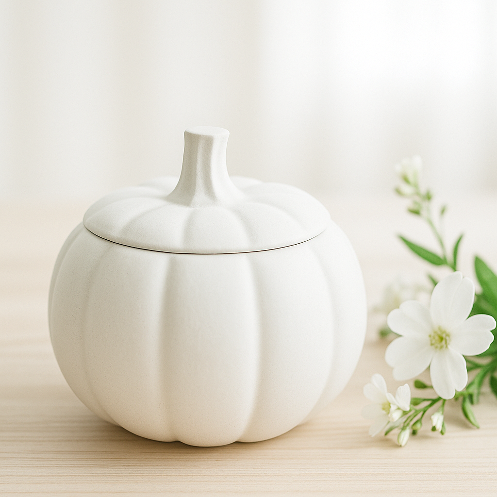 Recipiente Calabaza Decorativo Blanco - Grande