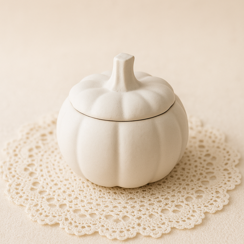 Recipiente Calabaza Decorativo Blanco - Pequeño