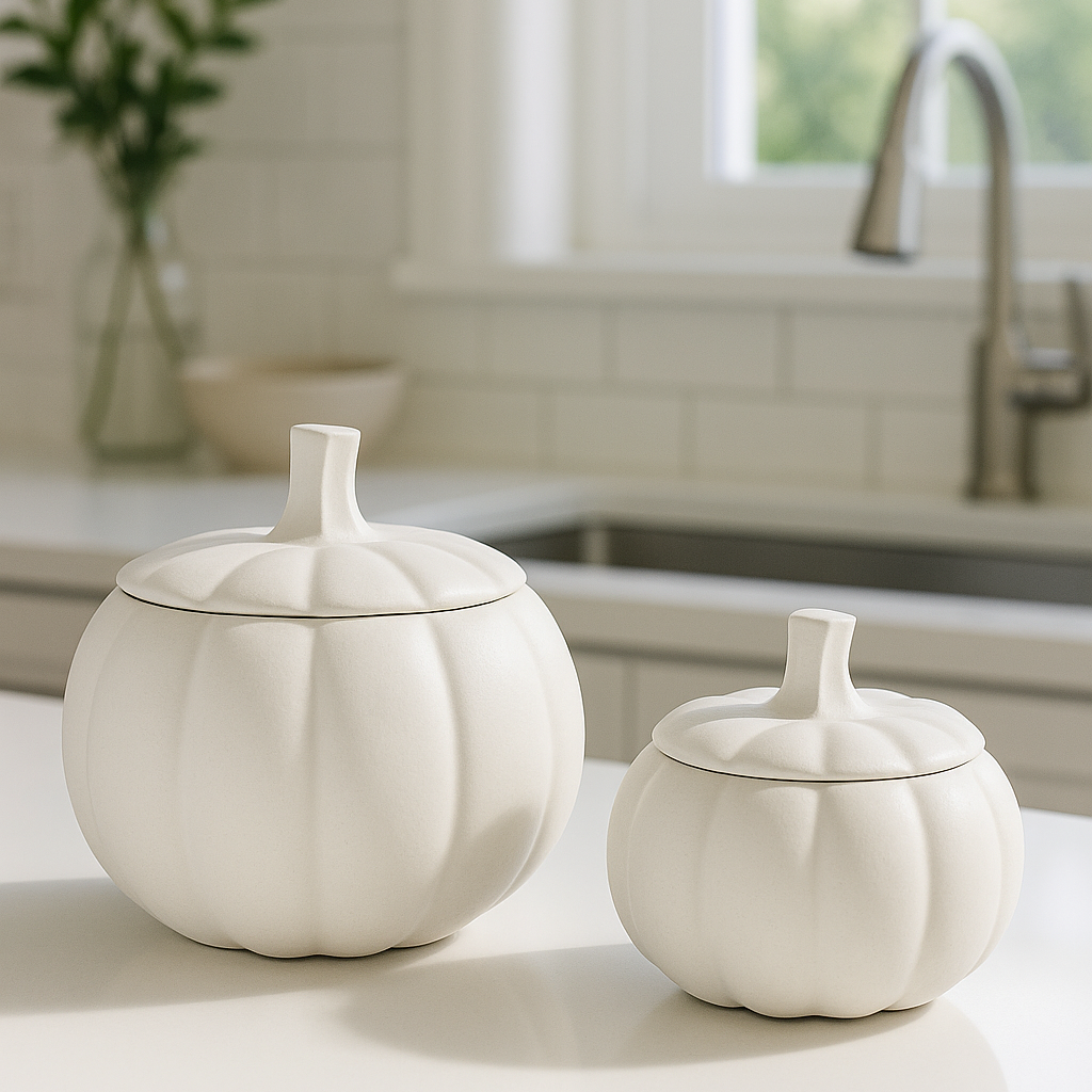 Pack Calabazas Decorativas Blancas - Grande y Pequeña