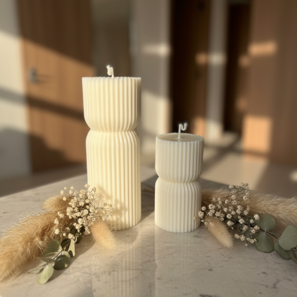 Vela Cilíndrica Acanalada Grande con Lazo Negro