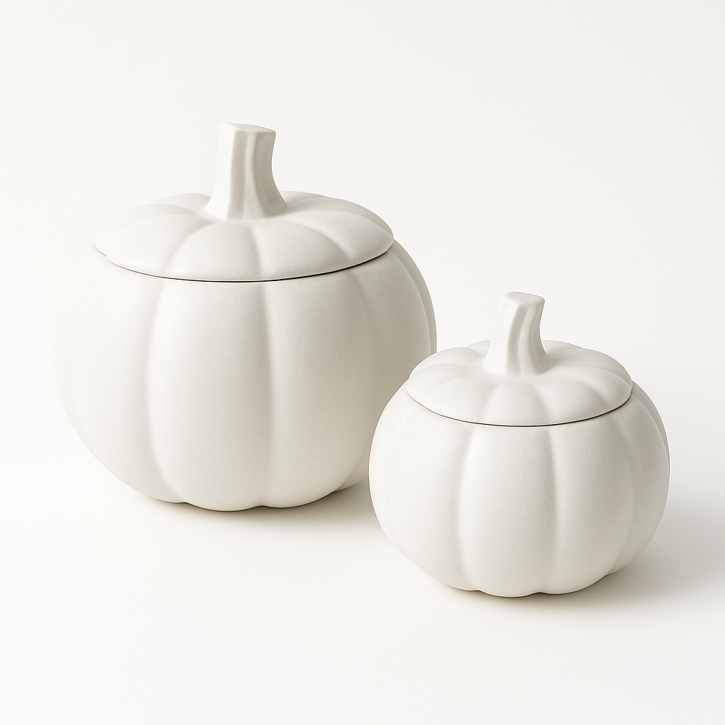 Pack Calabazas Decorativas Blancas - Grande y Pequeña