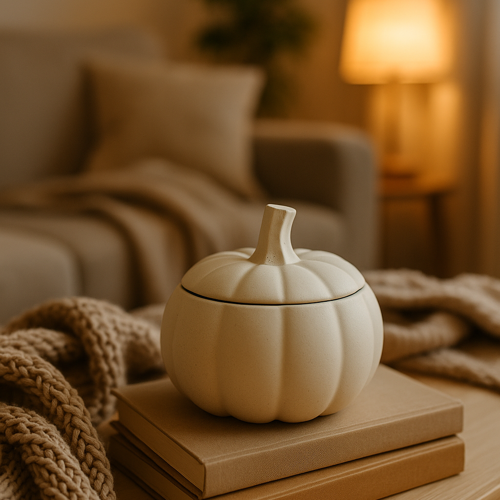 Recipiente Calabaza Decorativo Blanco - Pequeño