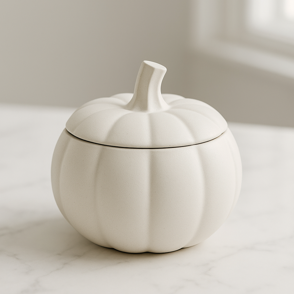 Recipiente Calabaza Decorativo Blanco - Pequeño