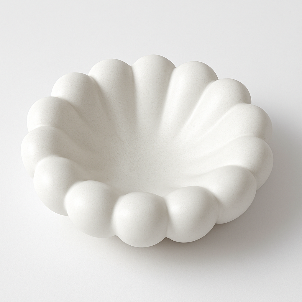 Cuenco Flor Pétalos Decorativo Blanco