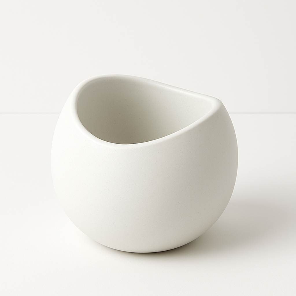 Cuenco Orgánico Asimétrico Decorativo Blanco