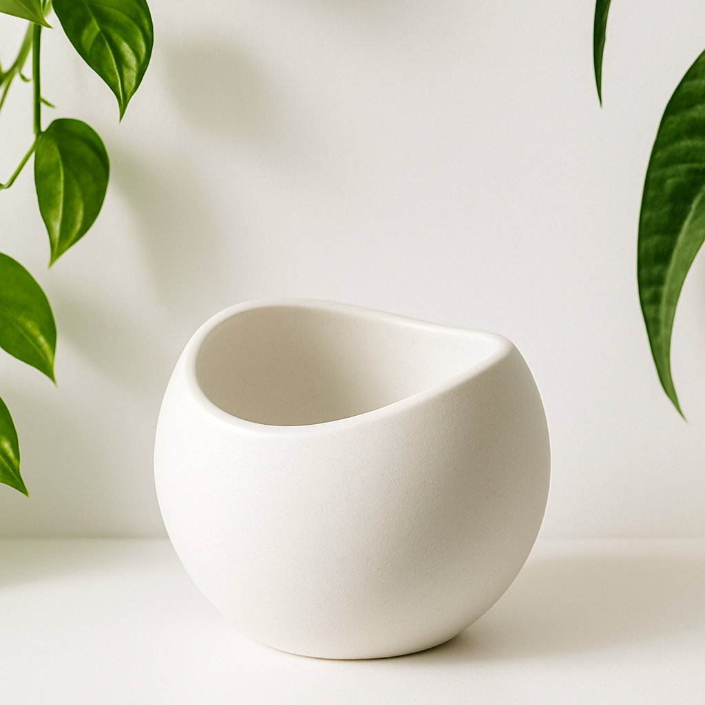 Cuenco Orgánico Asimétrico Decorativo Blanco