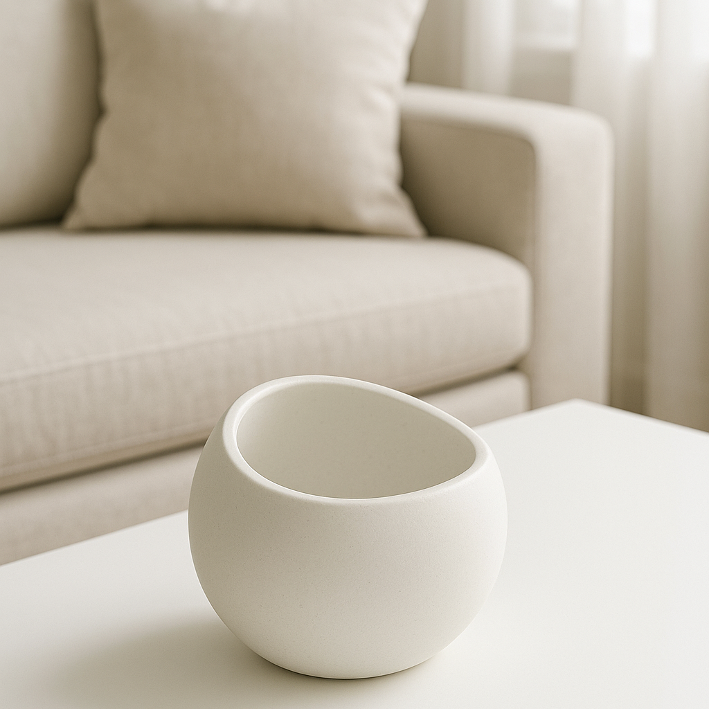 Cuenco Orgánico Asimétrico Decorativo Blanco