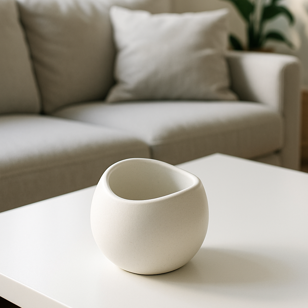 Cuenco Orgánico Asimétrico Decorativo Blanco