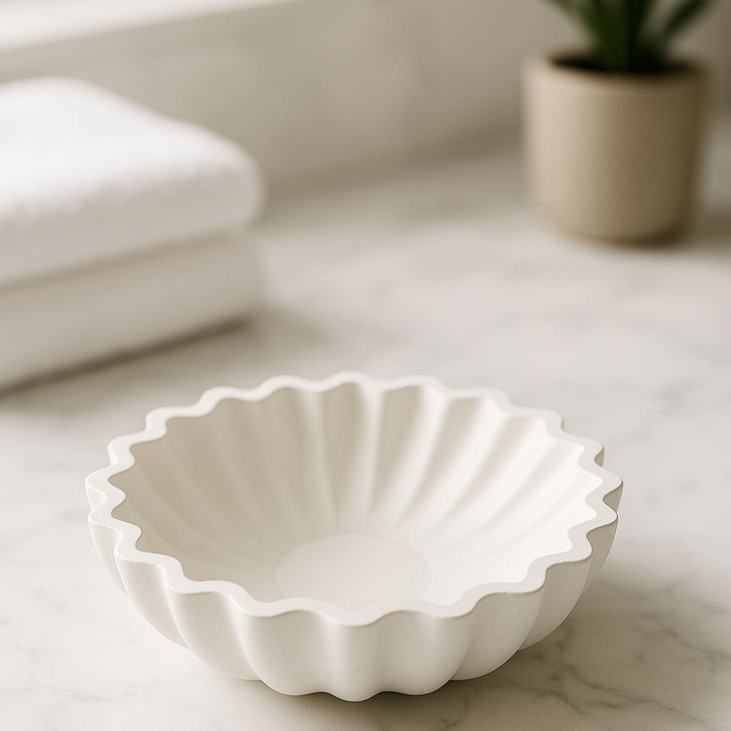 Cuenco Concha Marina Decorativo Blanco