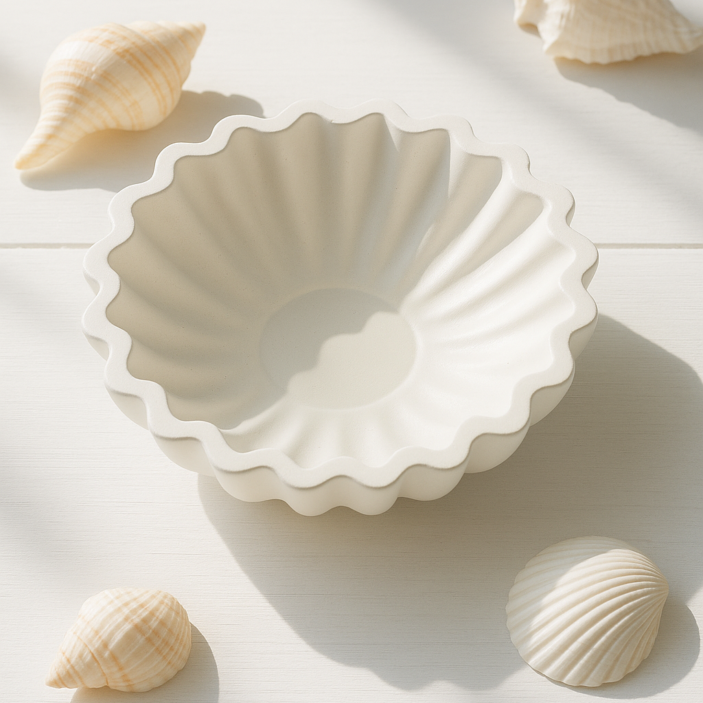 Cuenco Concha Marina Decorativo Blanco