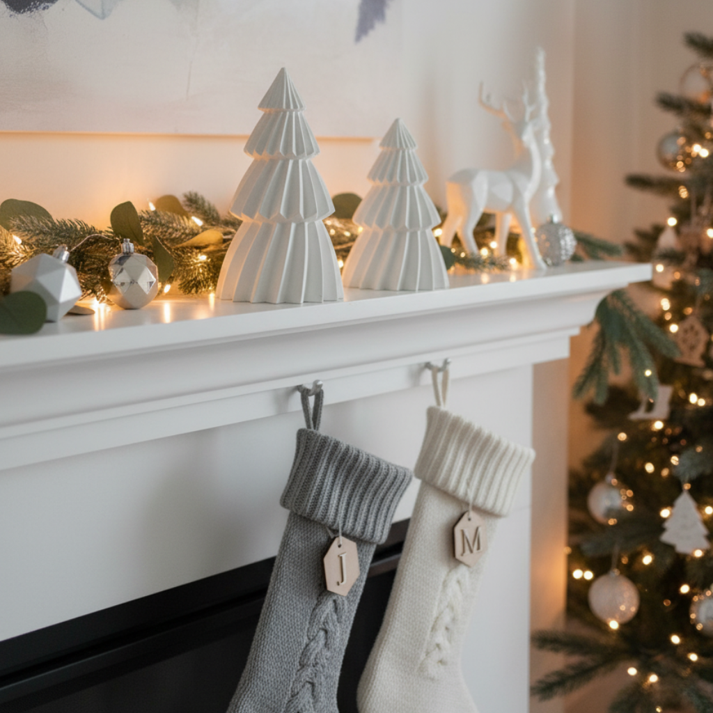 Set Árboles Navidad Geométricos - 2 Tamaños