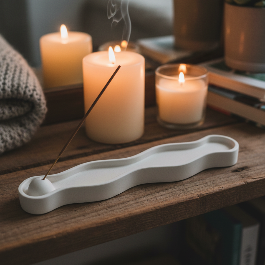 Portaincienso Curvo - Diseño Orgánico