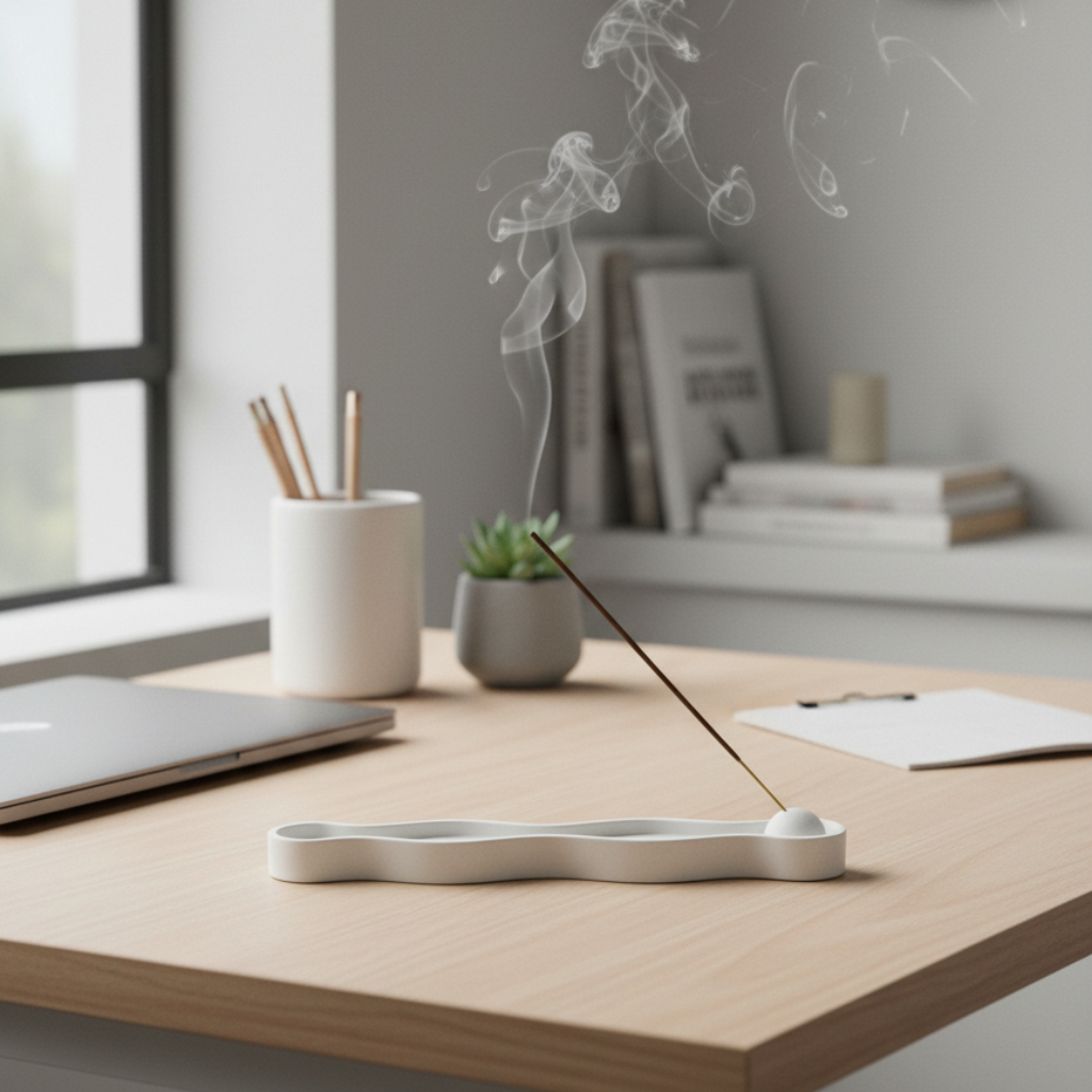 Portaincienso Curvo - Diseño Orgánico