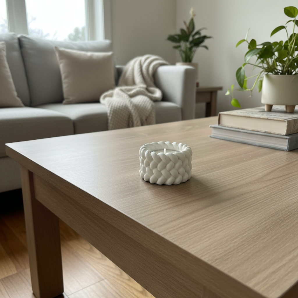 Portavelas Cuerda Trenzada - Artesanal