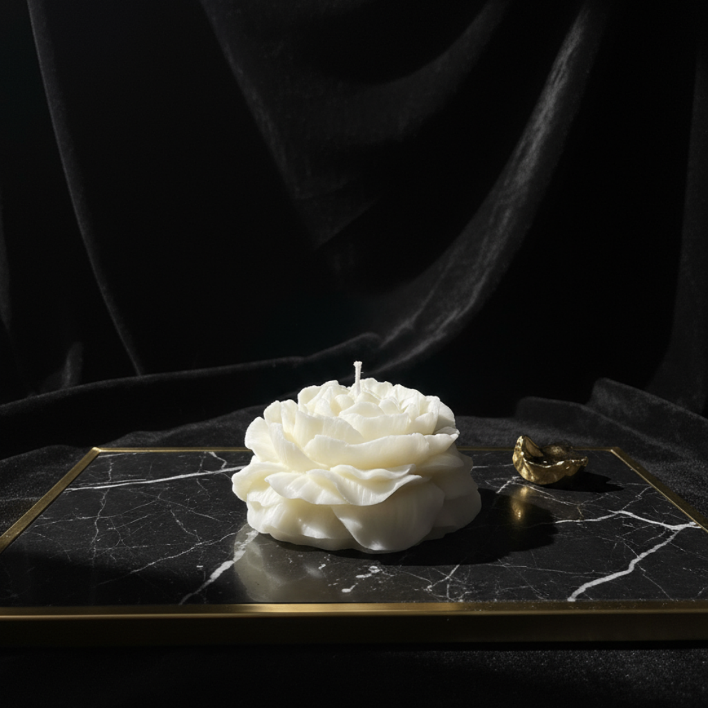 Vela Decorativa Rosa Blanca - Con Aroma