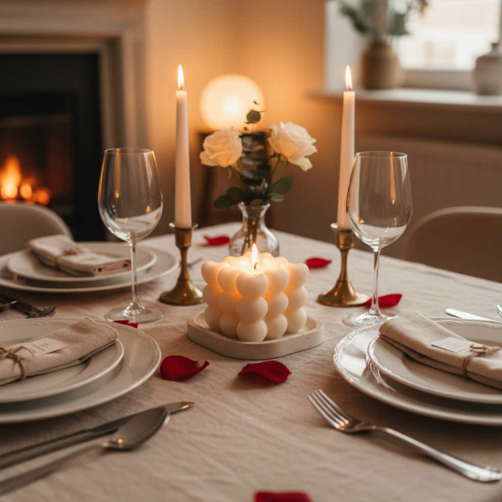 Vela Decorativa Cubo de Corazones - Sin Aroma