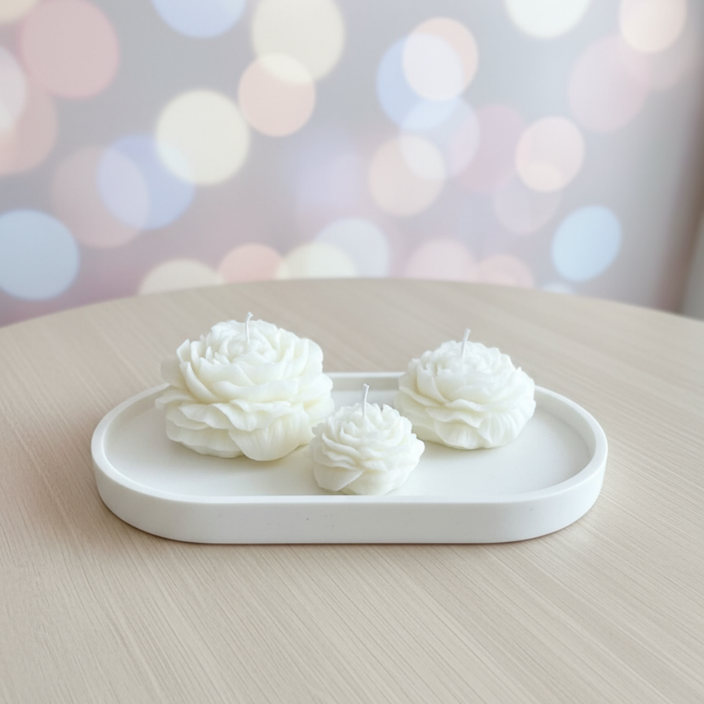 Trío de Rosas - Velas Decorativas Artesanales