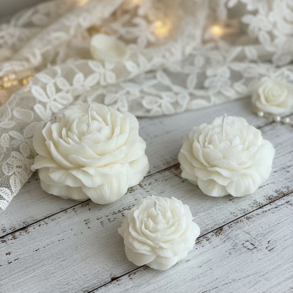 Trío de Rosas - Velas Decorativas Artesanales