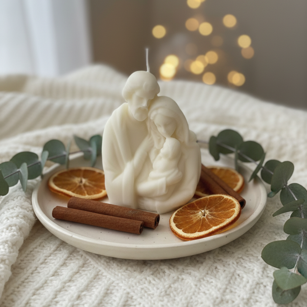 Vela Decorativa Sagrada Familia - Belén Navideño