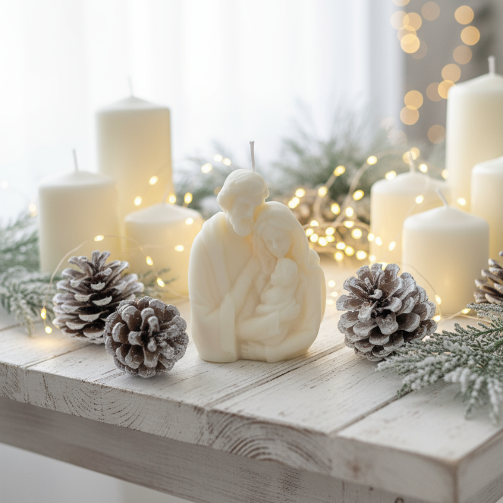 Vela Decorativa Sagrada Familia - Belén Navideño