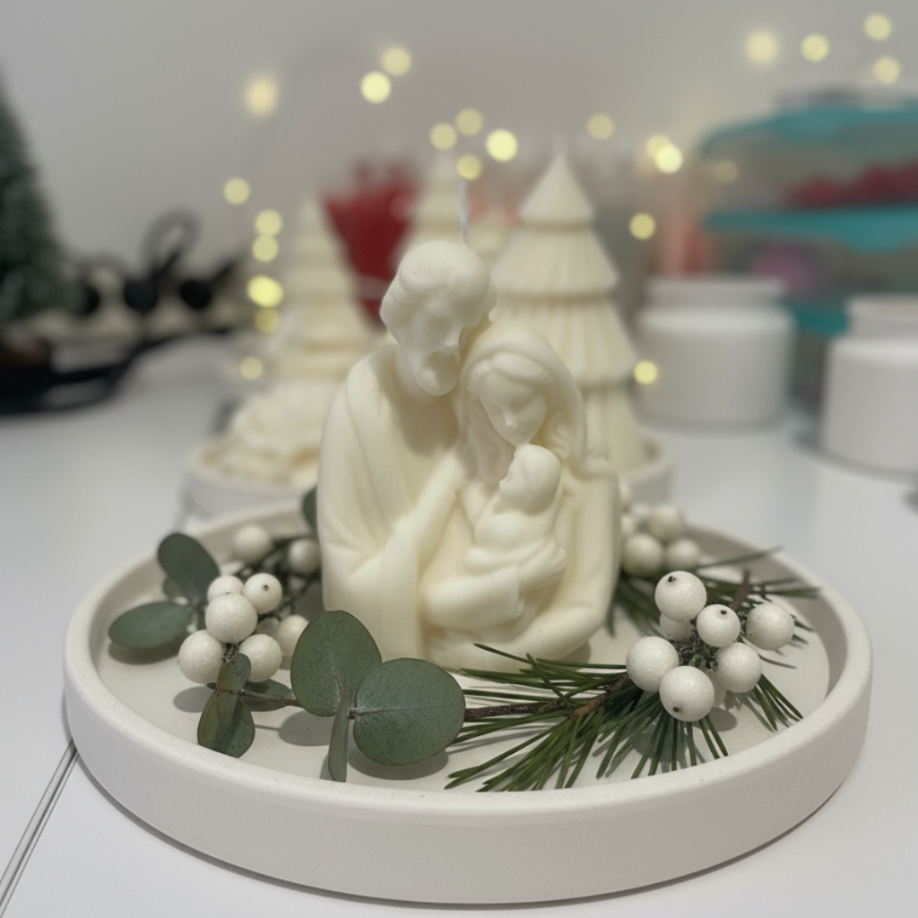 Vela Decorativa Sagrada Familia - Belén Navideño