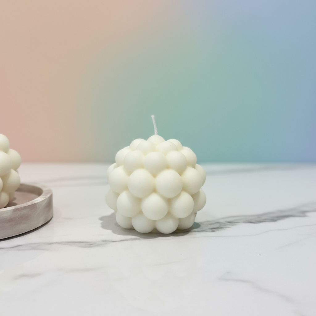 Vela Decorativa Esfera Bubble - Sin Aroma