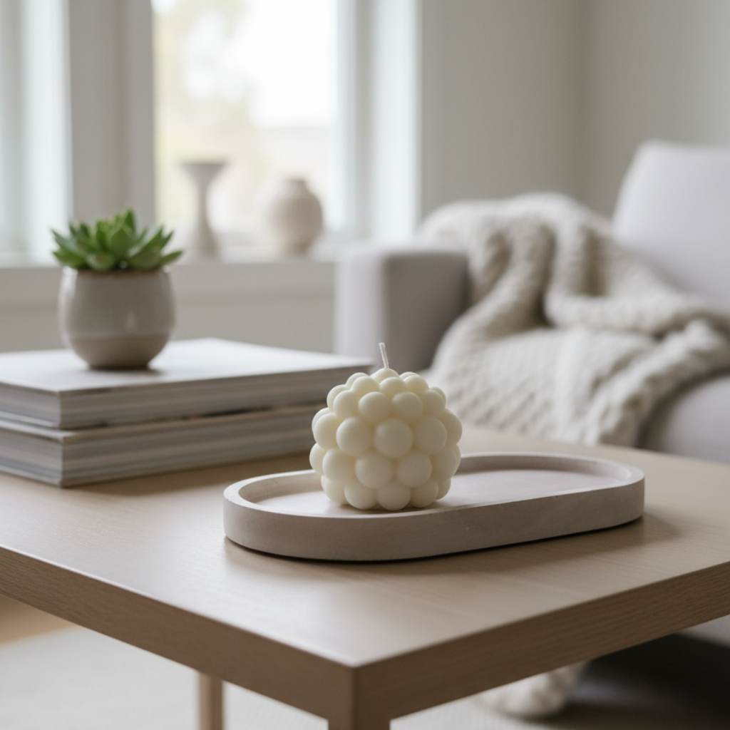 Vela Decorativa Esfera Bubble - Sin Aroma