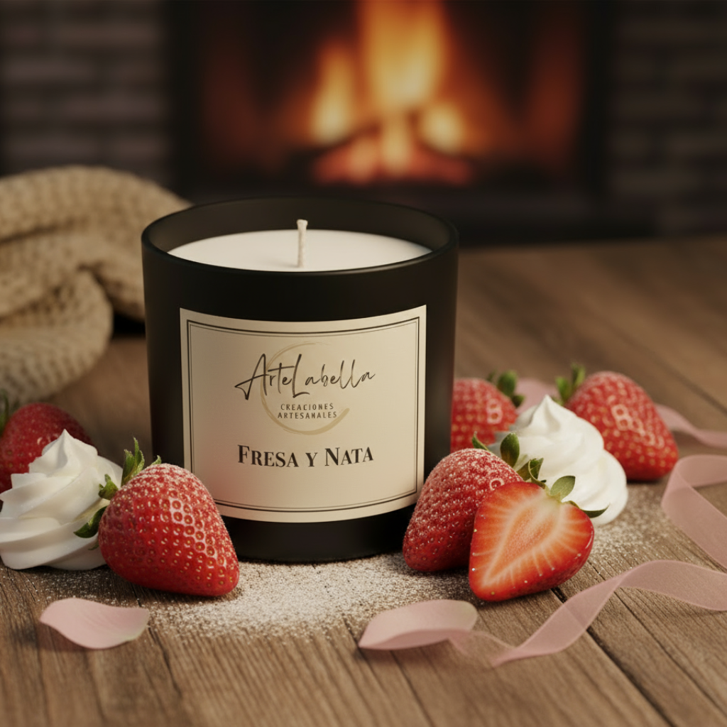 Vela Aromática de Cera de Soja Natural - Bote Negro