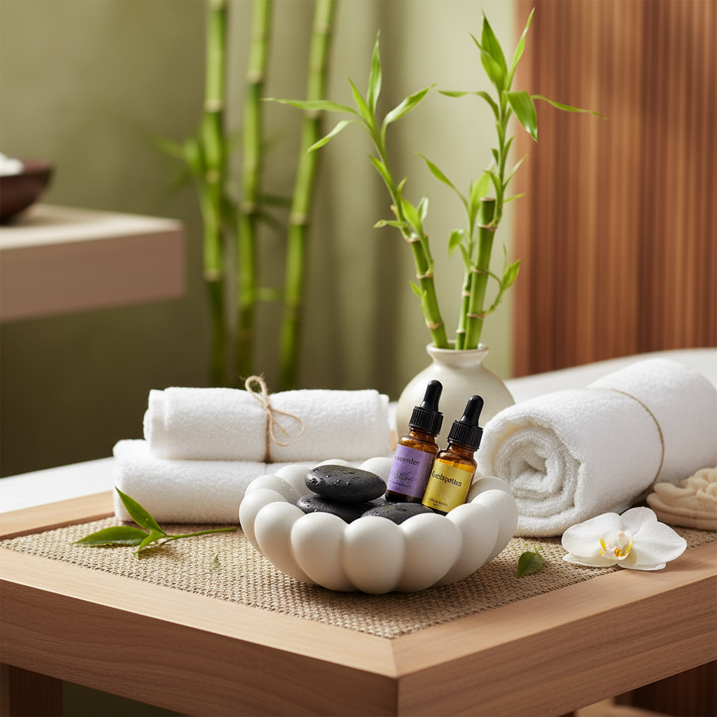 Cuenco Flor Pétalos Decorativo Blanco