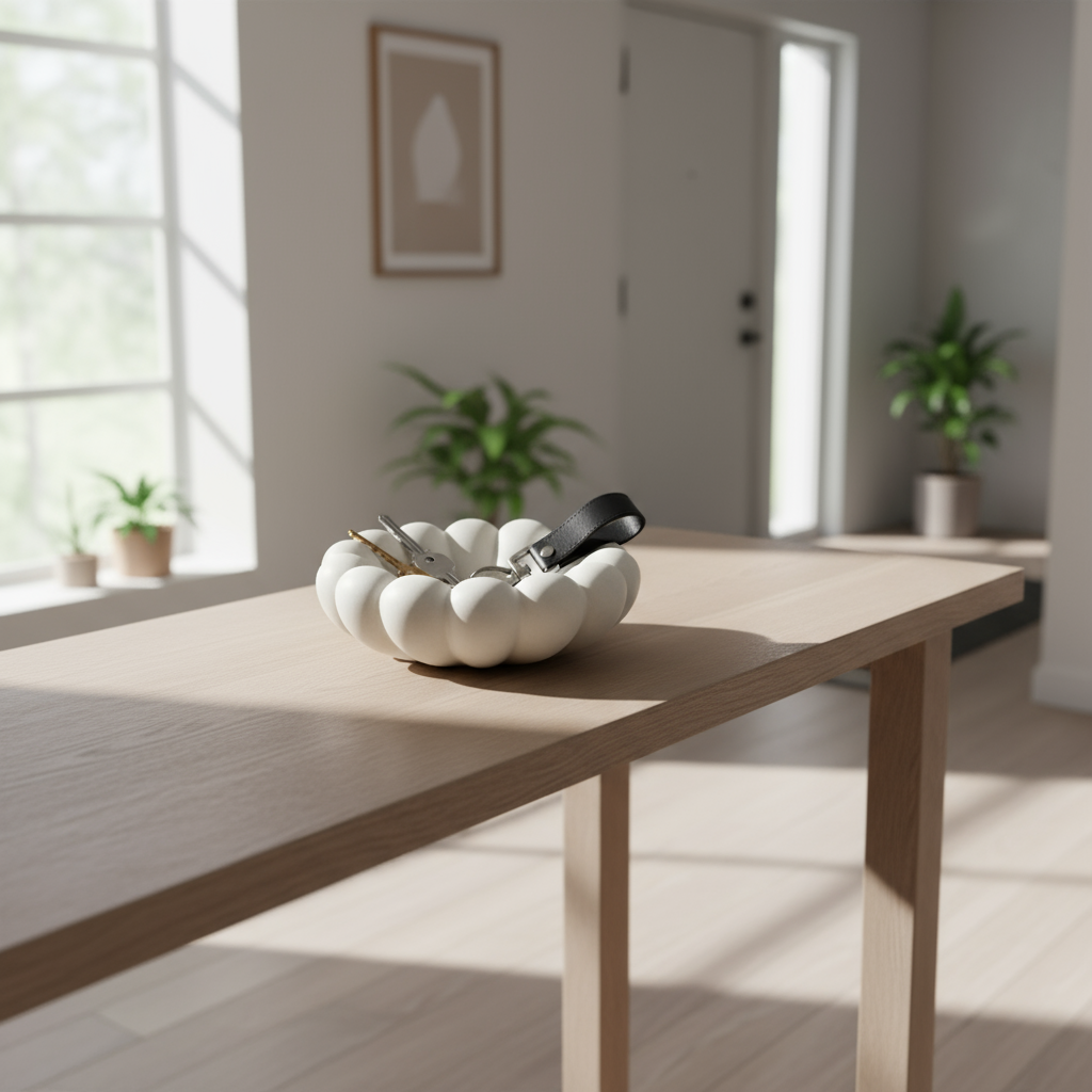 Cuenco Flor Pétalos Decorativo Blanco