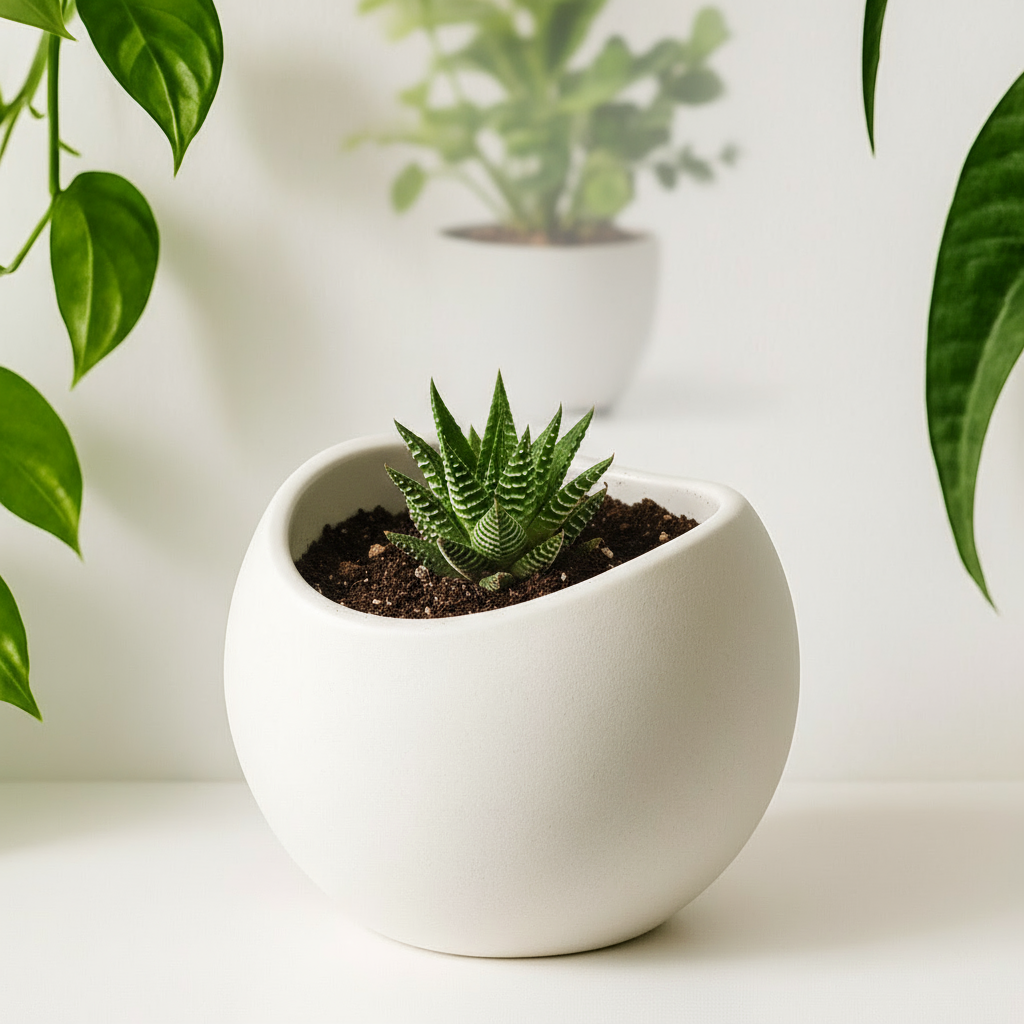 Cuenco Orgánico Asimétrico Decorativo Blanco