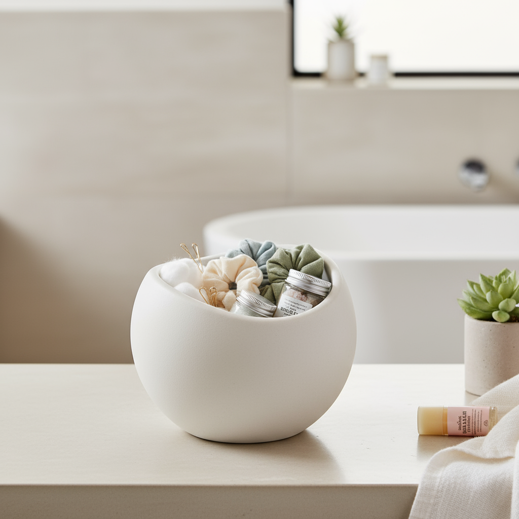 Cuenco Orgánico Asimétrico Decorativo Blanco