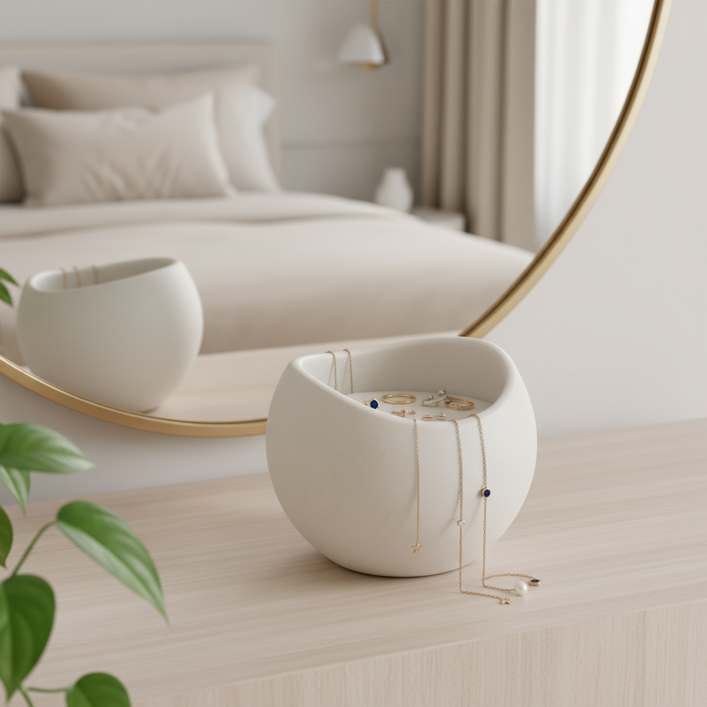 Cuenco Orgánico Asimétrico Decorativo Blanco