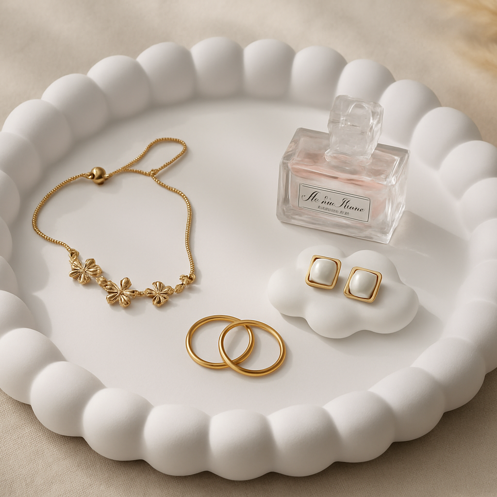 Bandeja Organizadora Blanca Burbuja - Joyero Decorativo