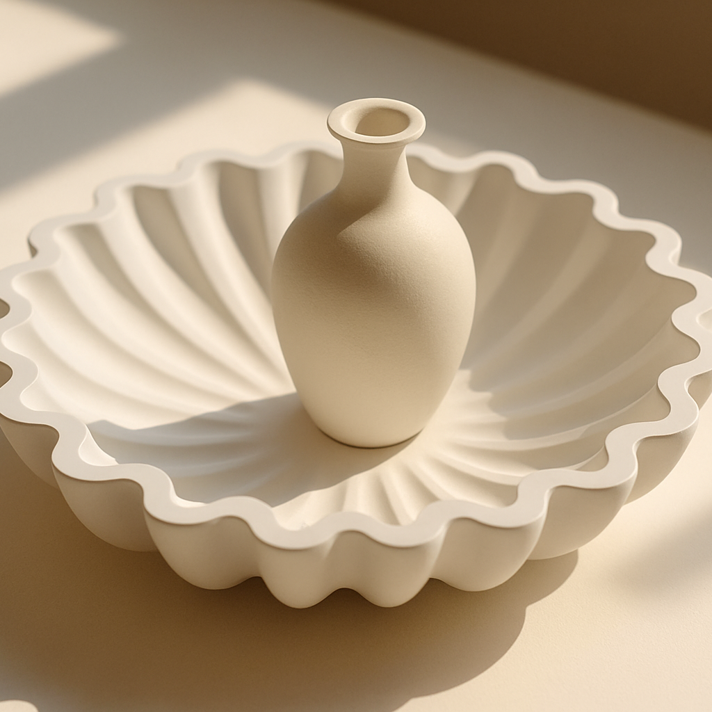 Cuenco Concha Marina Decorativo Blanco