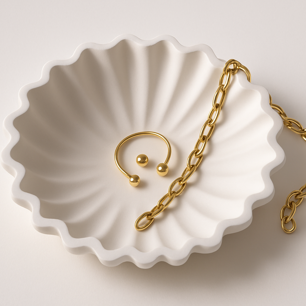 Cuenco Concha Marina Decorativo Blanco