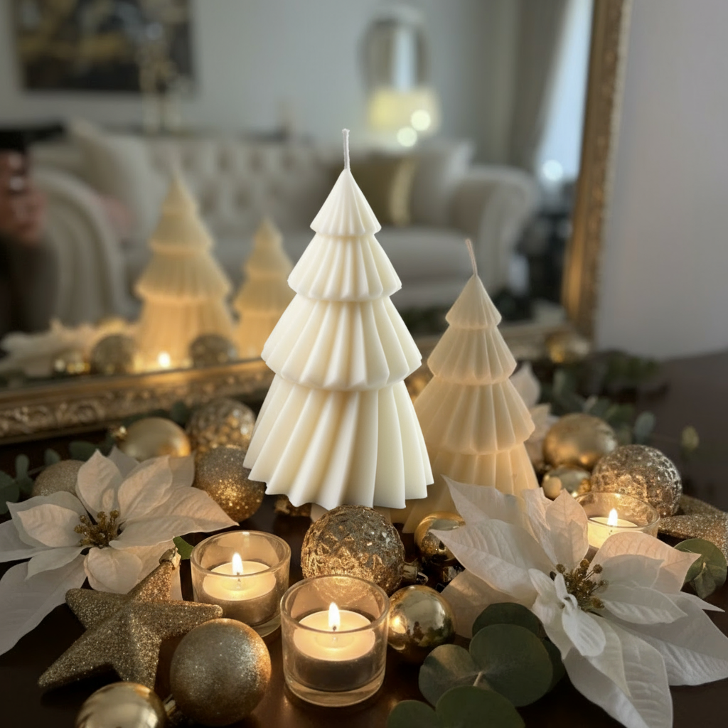 Vela Decorativa Pino Grande - Marfil