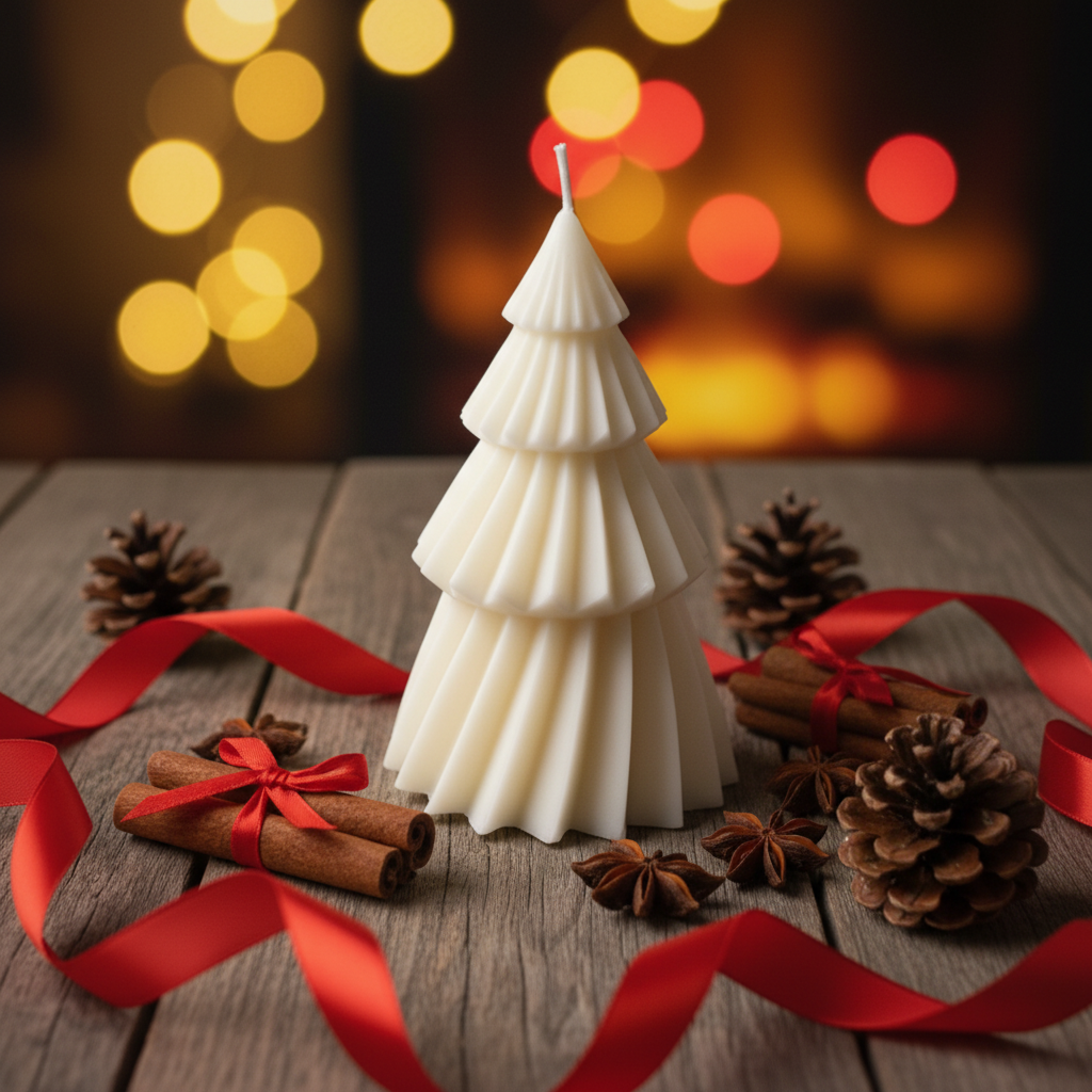 Vela Decorativa Pino Grande - Marfil