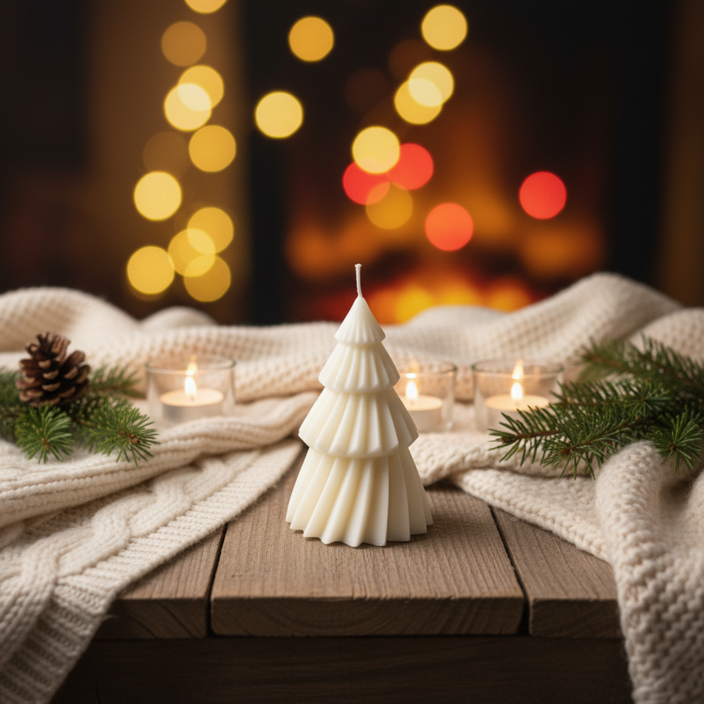 Vela Decorativa Pino Pequeño - Marfil