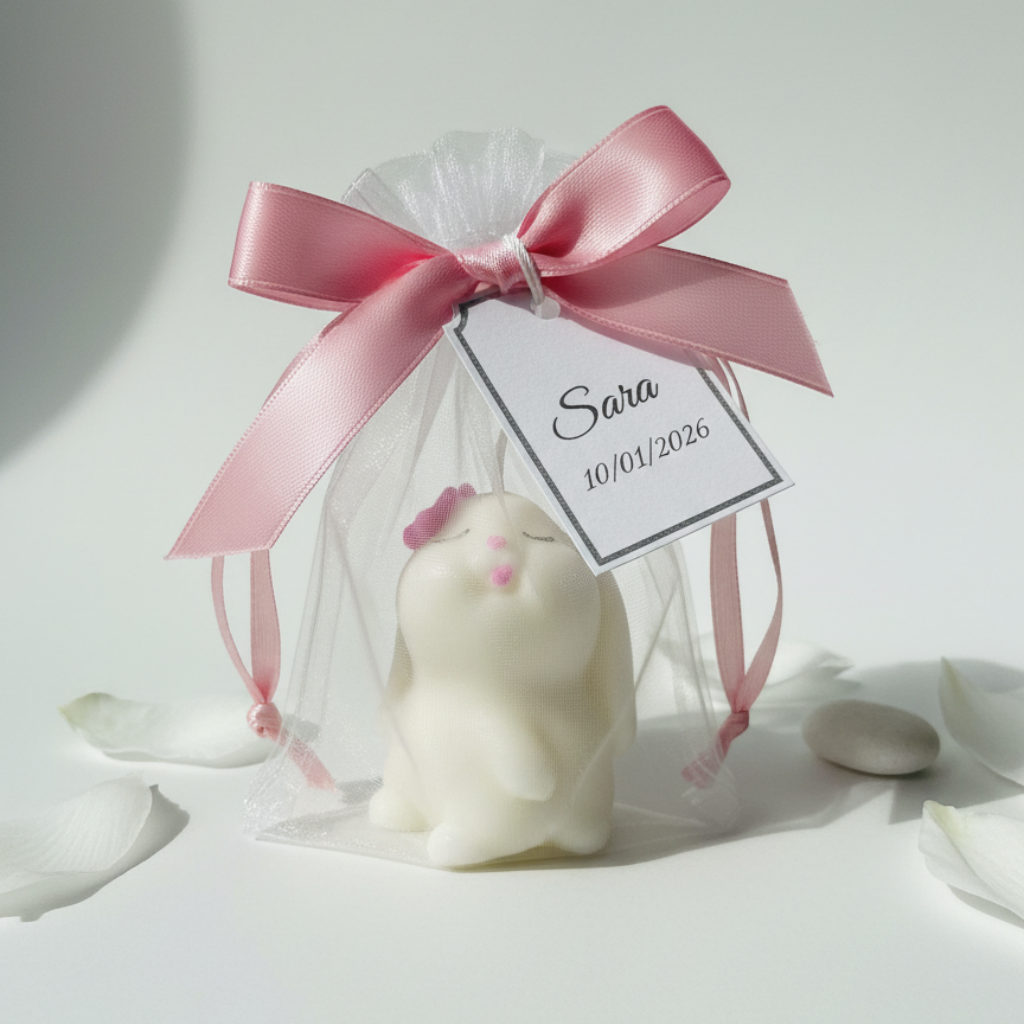 Detalle Bautizo, Comunión, Baby Shower - Vela Conejita