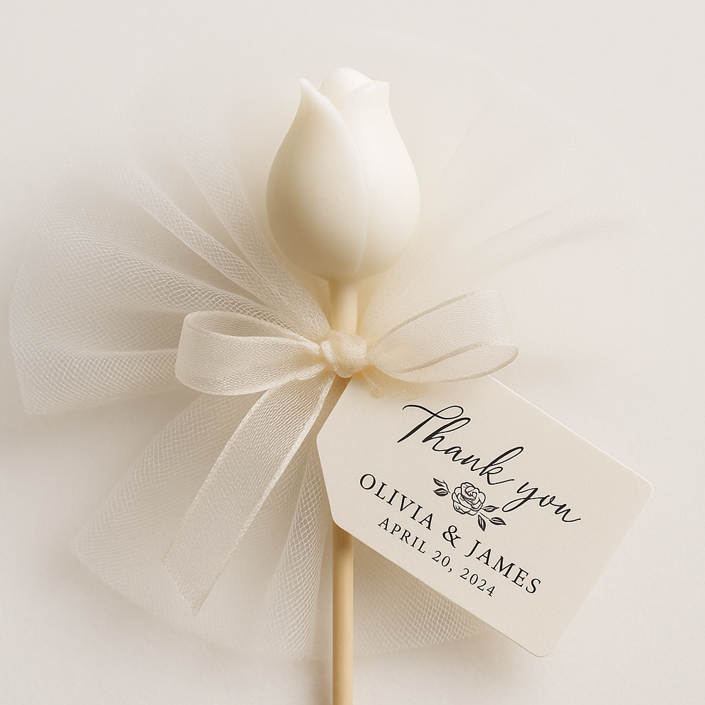 Regalo de Boda - Capullo de Rosa de Cera Blanco